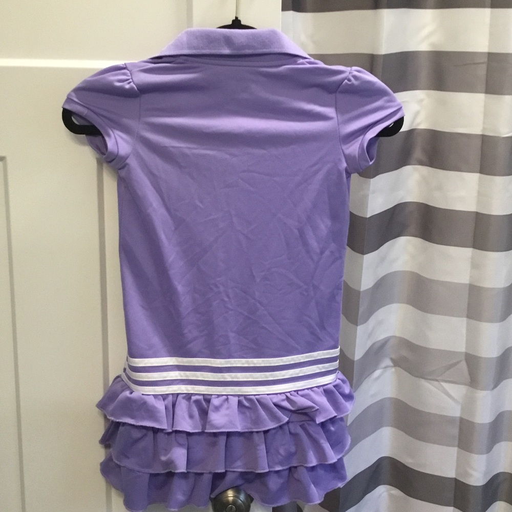 Adidas Kids Lavender Polo with Ruffle Hem - Picture 3 of 4